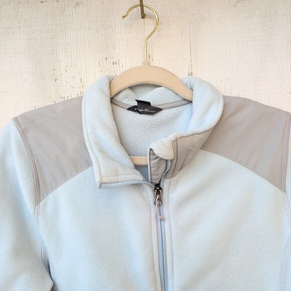 Eddie Bauer Polartec Full Zip Fleece Jacket Women's Large Baby Blue - Picture 4 of 11
